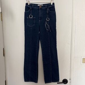 See by Chloé braided tassel bootcut jeans in ink marine blue size 36 (US 4)